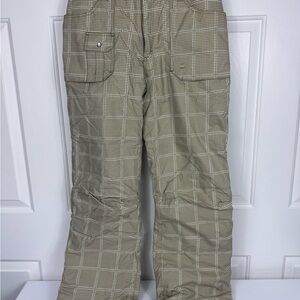 Orage Plaid Brown Snowboard Pants Ski Snow‎ Insulated Waterproof Women’s Small